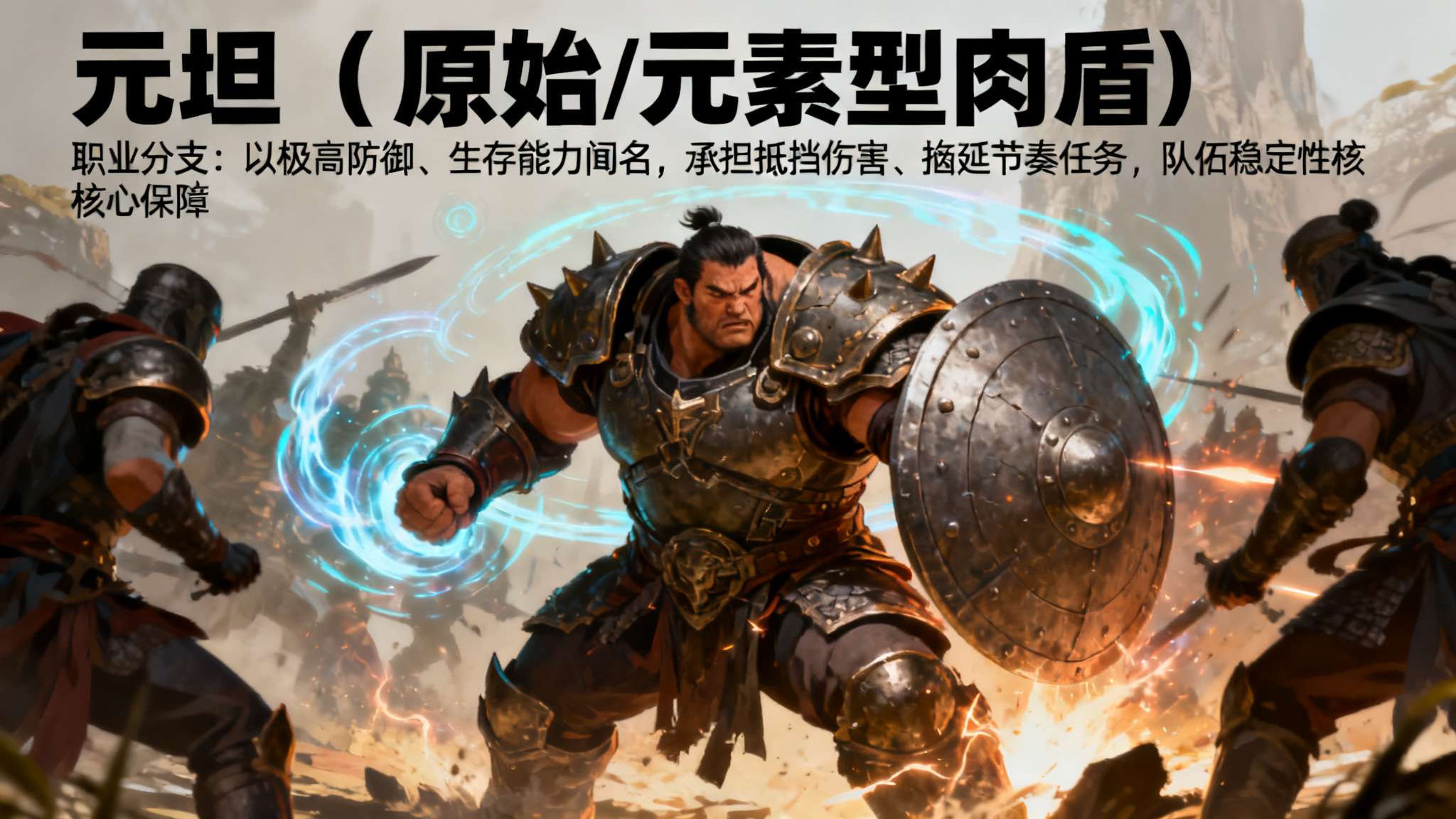 在多人对战类游戏《长生》中，“元坦（原始/元素型肉盾）”代表的是以极高防御、生存